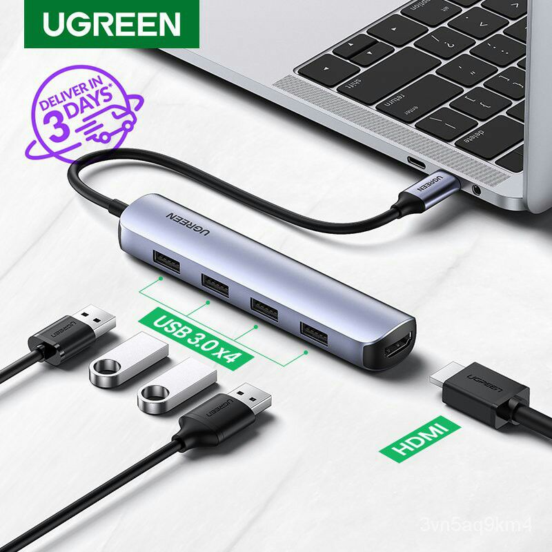 UGREEN USB C to USB Adapter USB C HDMI Dongle with 4K HDMI Output 4 USB
