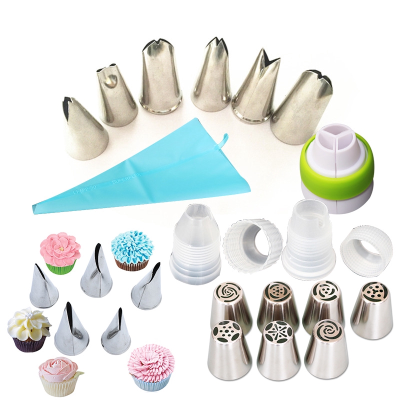 Stainless Steel Cake Nozzles Russian Pastry Tip Icing Piping Nozzle Decor Tools Fondant Sugar Craft 7/8/9/22 PCS