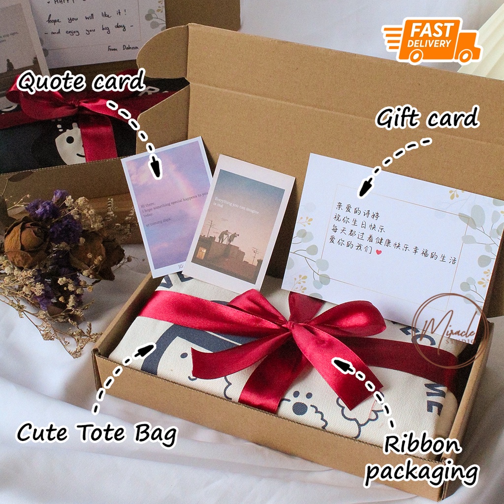 🔥Ready Stock🔥 Surprise box totebag /Surprise Gift Box Set/ Birthday