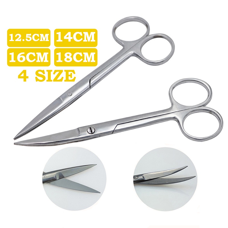 Surgical Scissors Dental Scissor Straight Sharp Straight/Curved Tip Stainless Steel Dental Tools 12.5/14/16/18cm