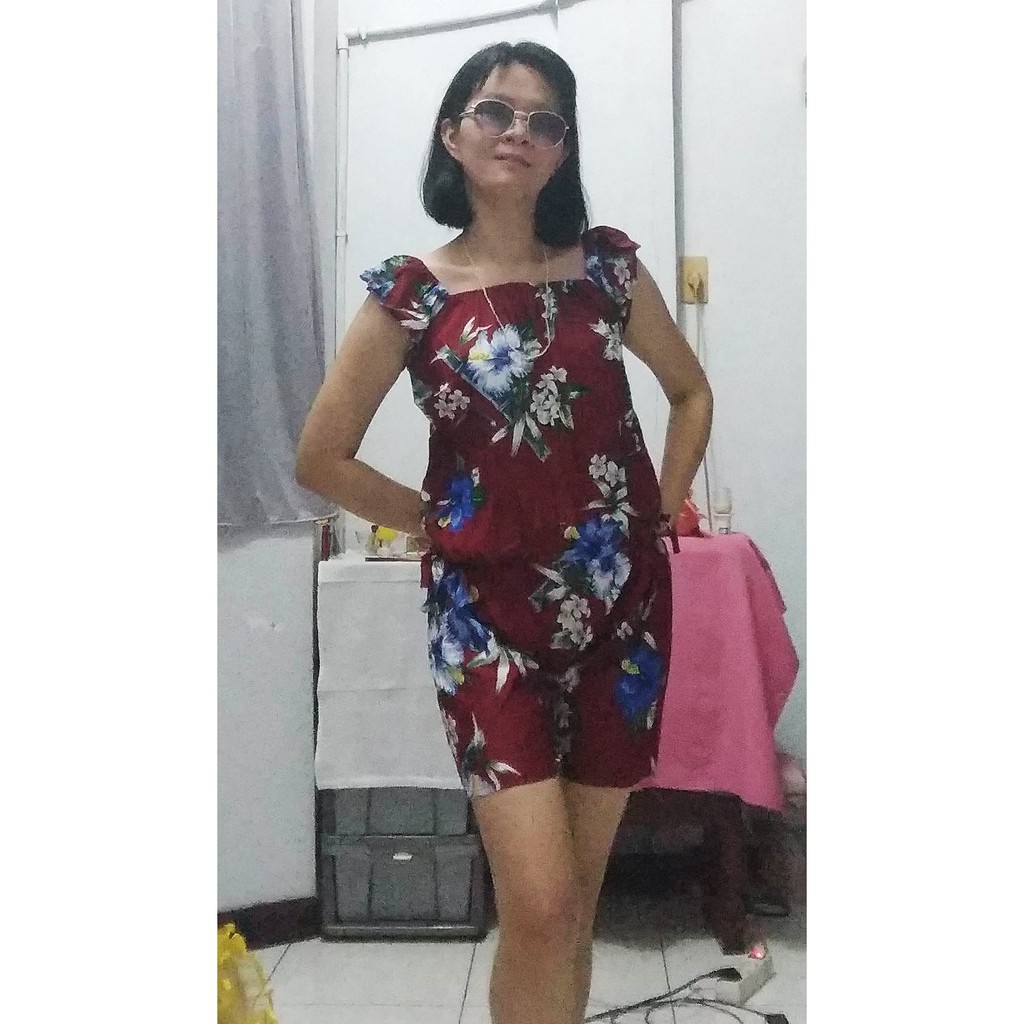 Jump Suit Sabrina short Jump Suit batik bali AAA