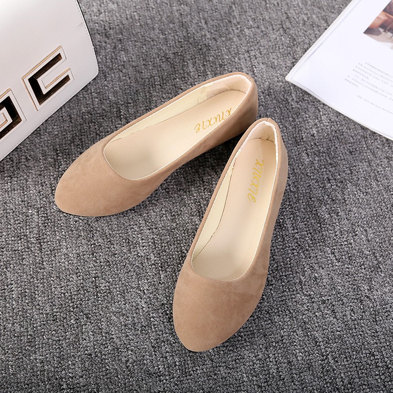 Plus Size Women' Ballet Flats Khaki White Ladies Shoes | Shopee Malaysia