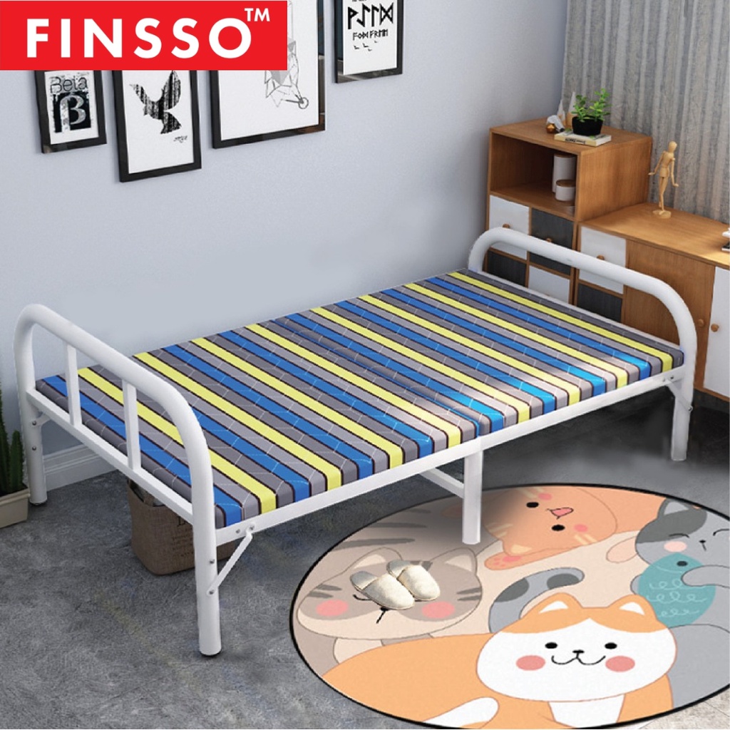 READY STOCK FINSSO: ARIES BED FRAME WITH FREE TOPPER till this week ONLY!!! / Katil Single Lipat/ Foldable Bed