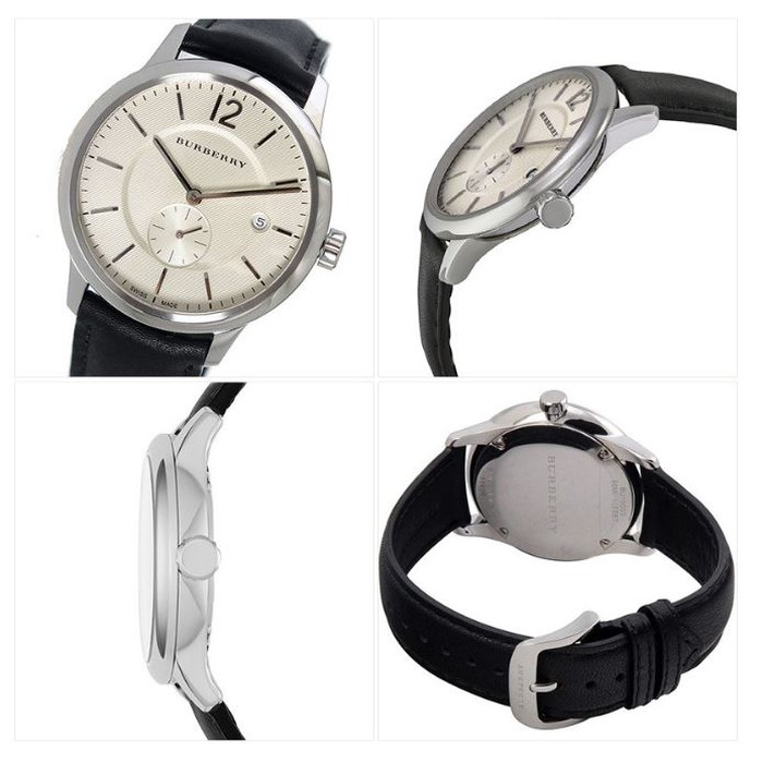 BURBERRY Classic Round Beige Dial Black Leather Watch BU10000 | Shopee  Malaysia