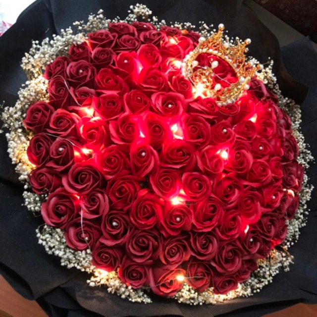 香皂花 求婚花束 玫瑰花 花朵 有灯 Propose Rose Pre Wedding Marry Flowers Led Flower Shopee Malaysia
