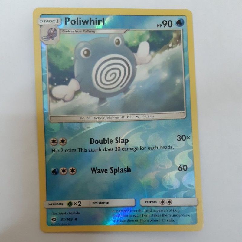 Pokemon Card Tcg Sun Moon Base Set Poliwag Poliwhirl Dewpider Araquanid Pikipek Spearow Fearow Reverse Holo Shopee Malaysia