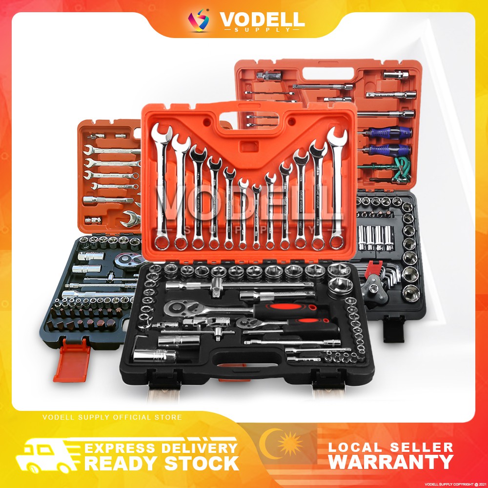 SATAGOOD 61pcs Combination Socket Wrench Ratchet Spanner Tools Set Box ...