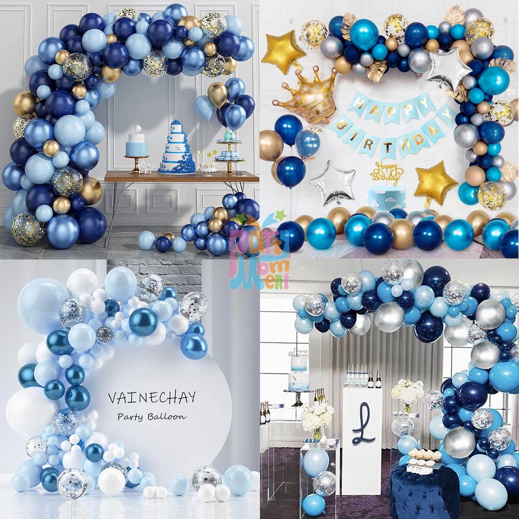 Party Moment Blue Midnight Blue Series Balloon Garland Arch Set Belon for  Happy Birthday Party Valentine Wedding Home Decoration | Shopee Malaysia