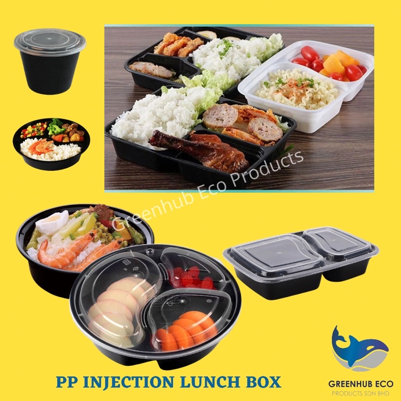 PP Injection Lunch Box/ Hard Cover Lunch Box /Hard Lid Lunch Box/Black