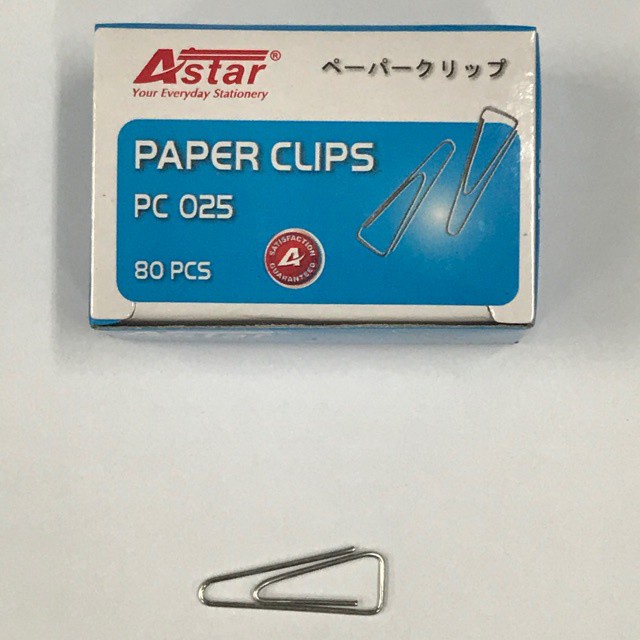 Astar Paper Clips 1 small box (PC025 / 25mm / 80pcs / Triangle / Silver ) Shopee Malaysia