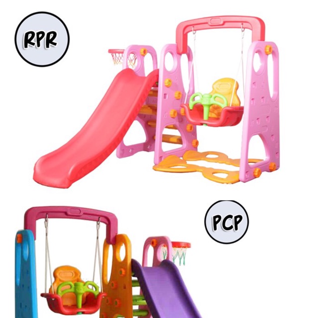 3 in 1 playground kids pink playground kindergarten slide swing home