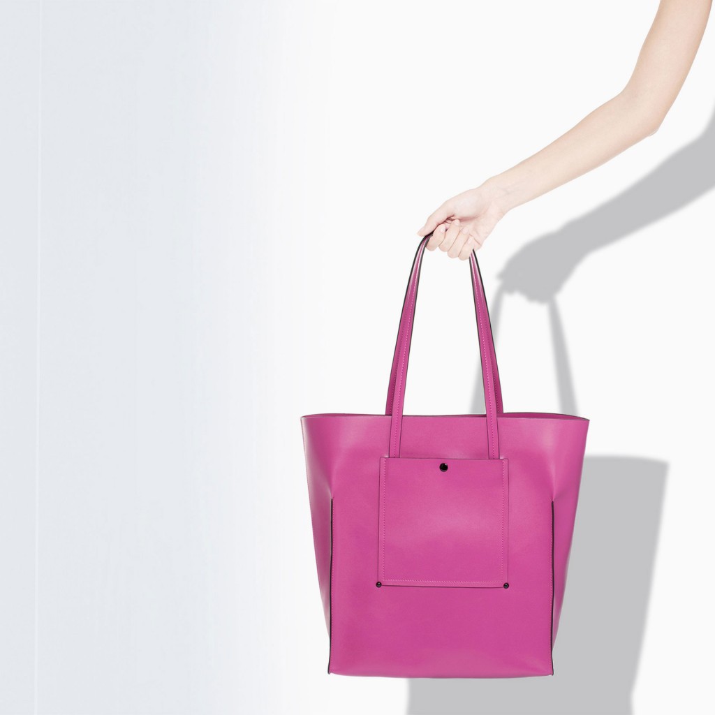 zara pink tote bag