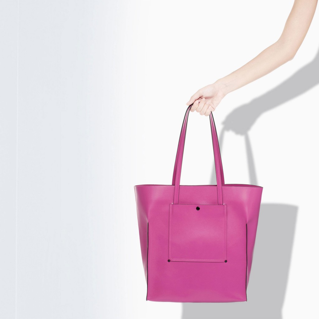 zara pink tote bag