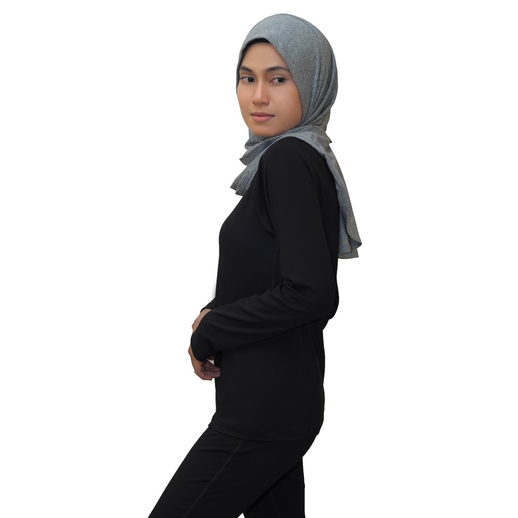 BE Elementz Women's Long Sleeve Shirt (Black) WTT0020  elastic cool material / baju langan panjang elastik kain sejuk