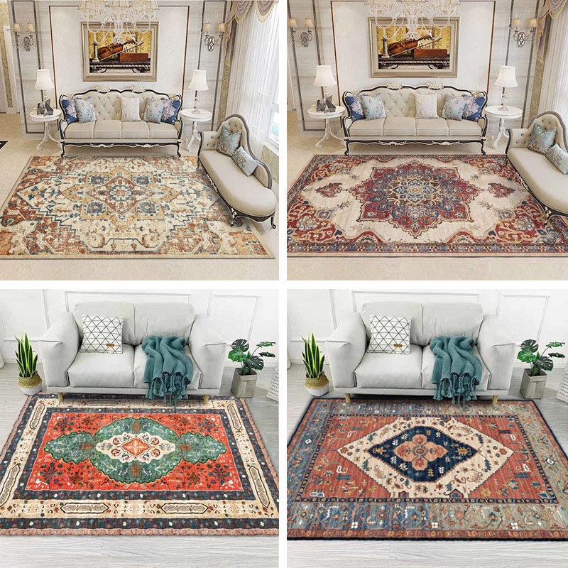 Persian Style Rug Large Area Coffee Table Vintage Bedroom Mat