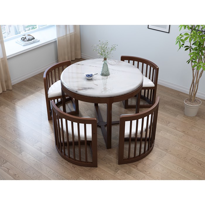 Marble Solid Wood 4 Person Dining Table Small Family Dining Table Of Nordic Style Shopee Malaysia