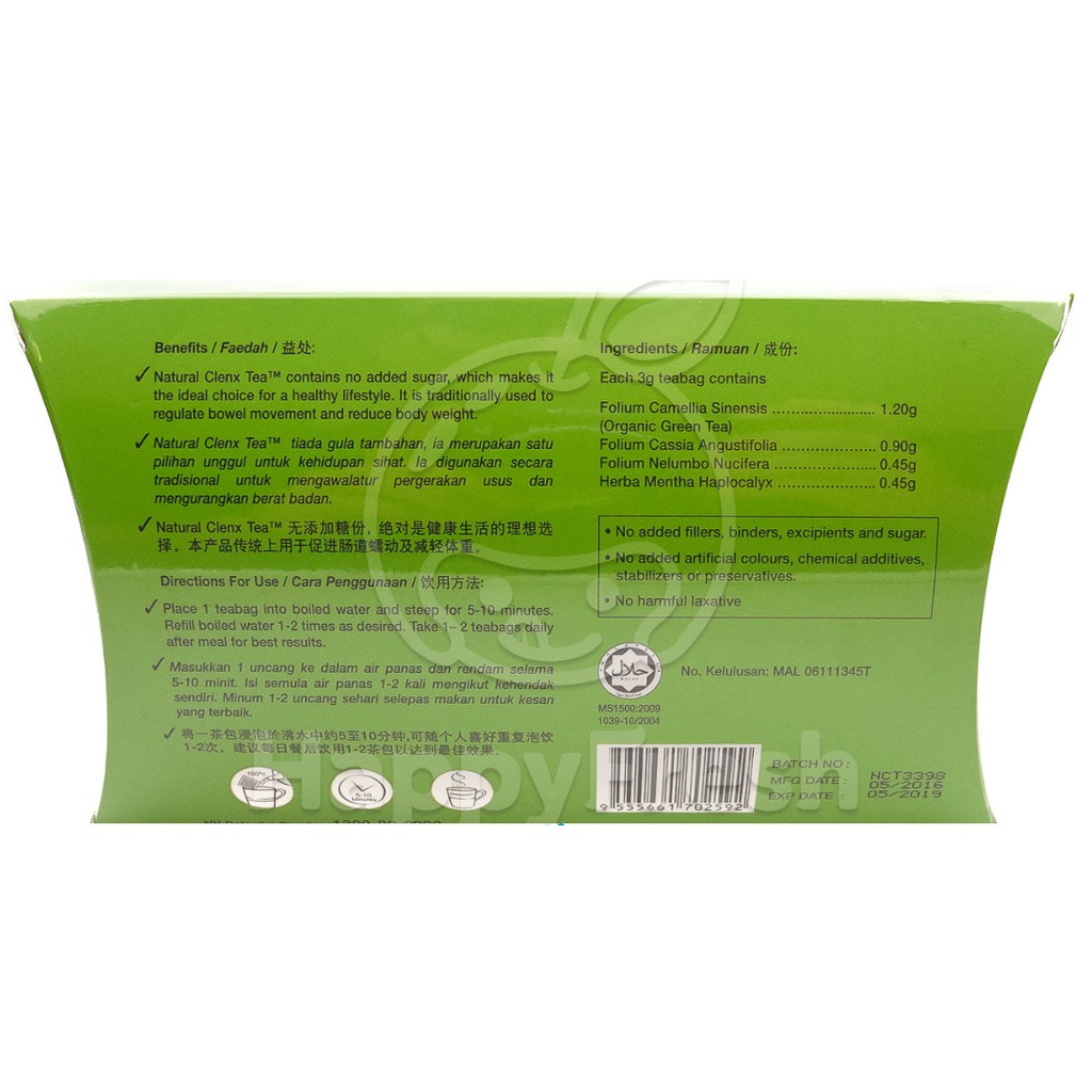 Natural Clenx Tea 3g X 20 Teabags Shopee Malaysia
