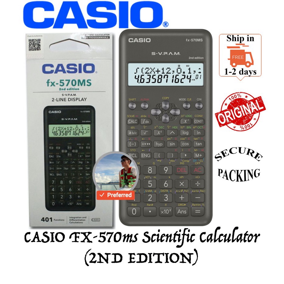 *ORIGINAL* Casio FX570MS / 570MS Scientific Calculator *Ready Stock* Shopee Malaysia