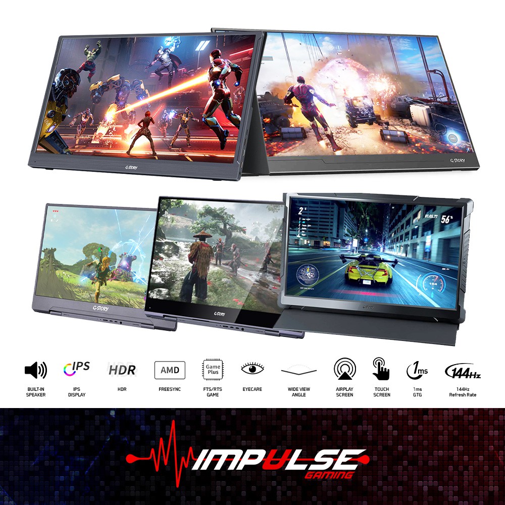 Gstory G Story 15 6 17 3 Touchscreen 4k Hdr Fhd Portable Gaming Monitor For Ps4 Xbox Switch Pc Support Airplay Shopee Malaysia