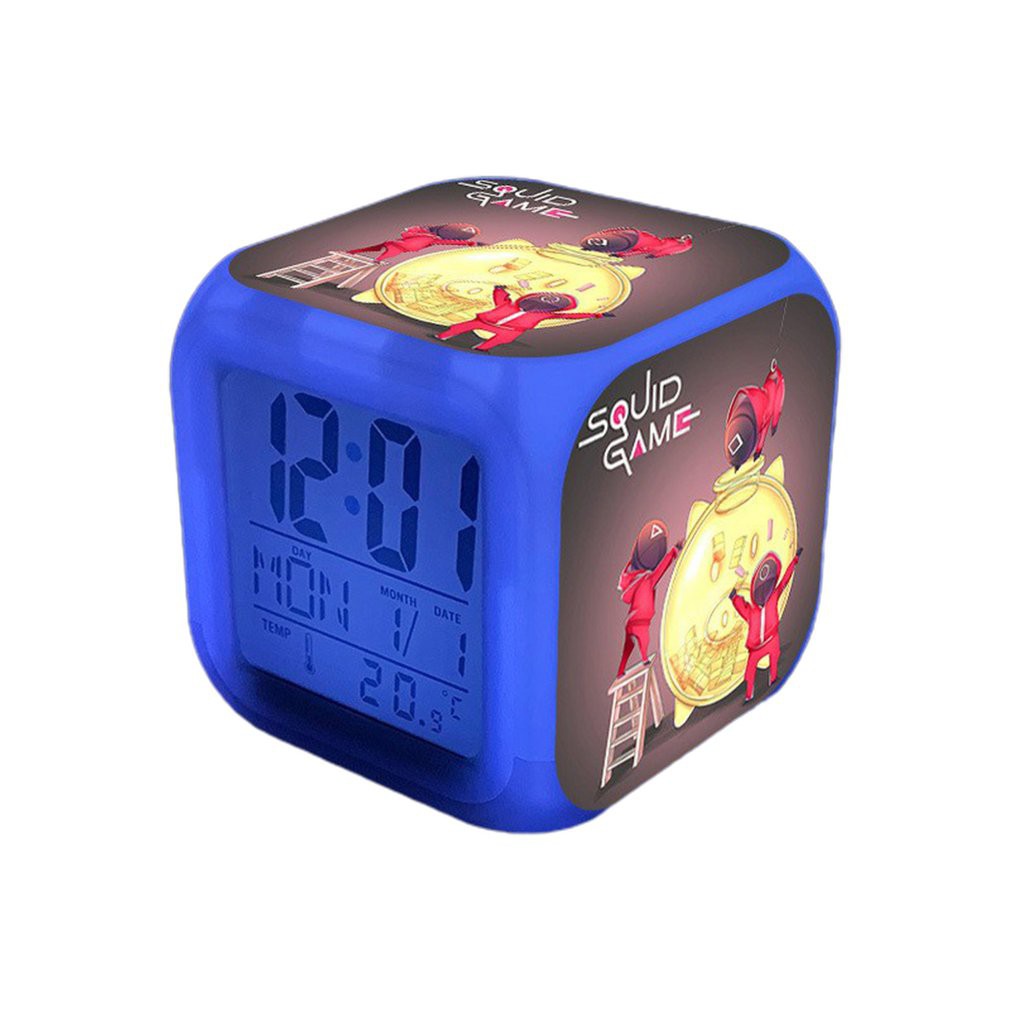 Korean Squid Game With Alarm Clock Horror Sound Bedroom Electronic Wooden Alarm  Clock | Shopee Malaysia