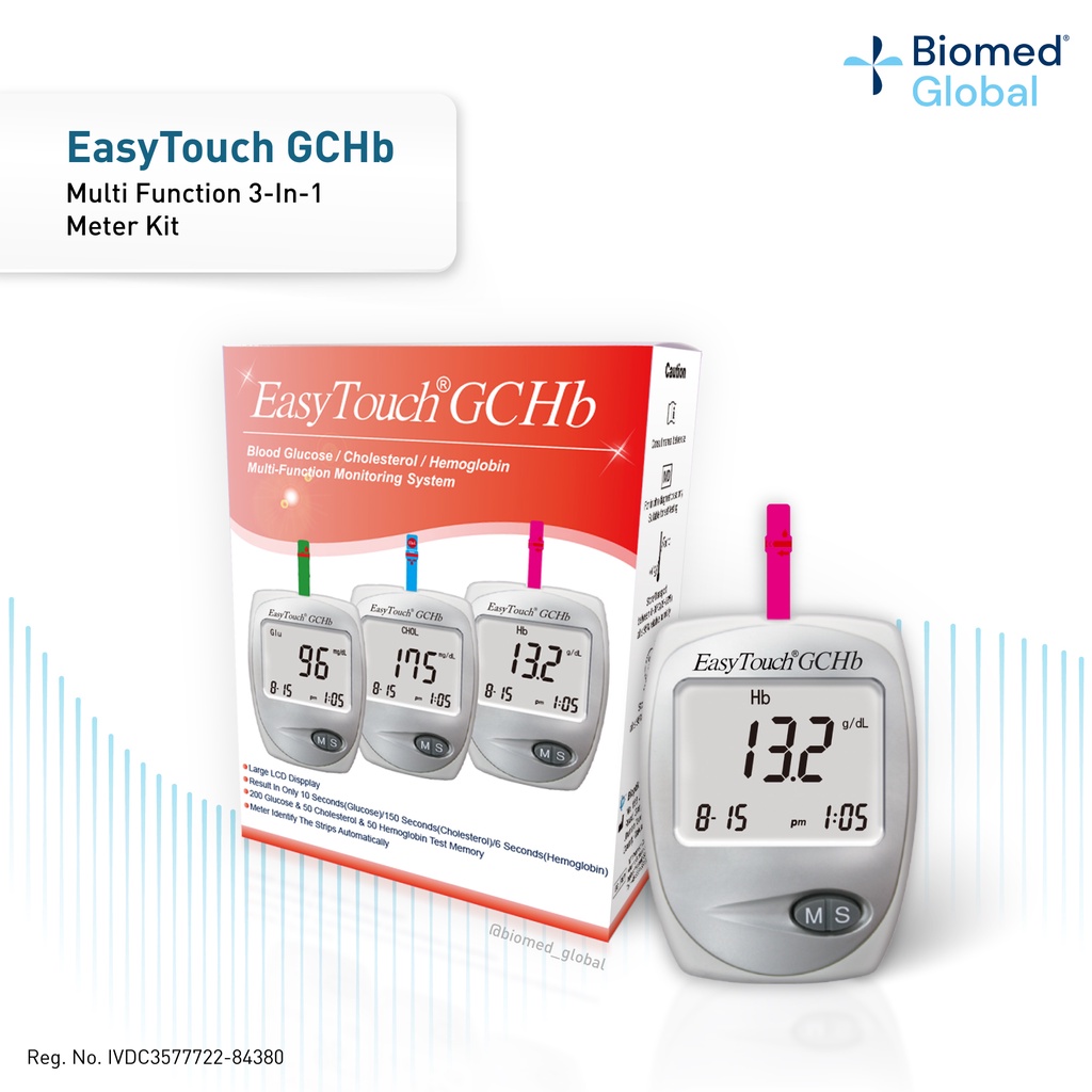 EasyTouch GCHb 3-In-1 Glucose/Cholesterol/Hemoglobin Monitoring System ...