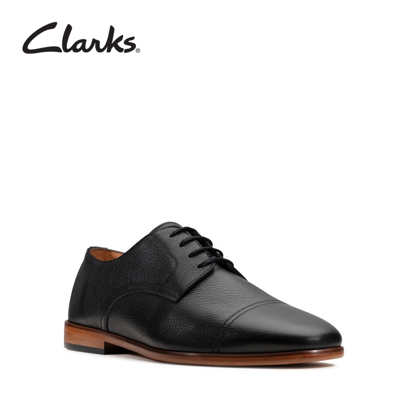 clarks mens black leather shoes