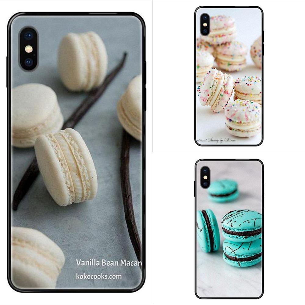 For Apple Iphone 11 12 Pro X Xs Max Xr Mini Black Shell Trend Cover 3d Food Dessert Sweet Macaroons Shopee Malaysia