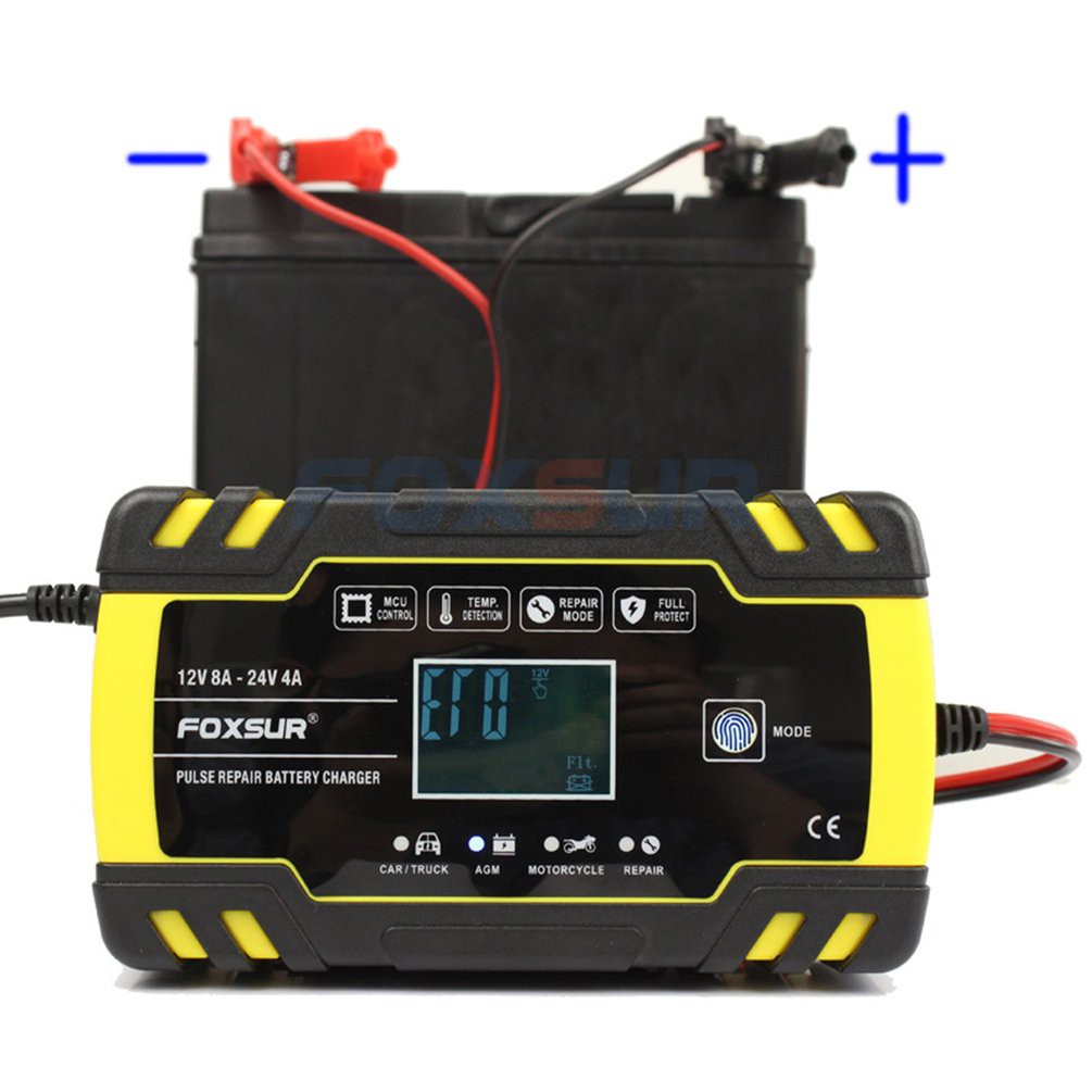 Fully Automatic Car Battery Charger 12v 8a 24v 4a Smart Fast Charging For Agm Gel Wet Lead Acid Battery Lcd Display Shopee Malaysia