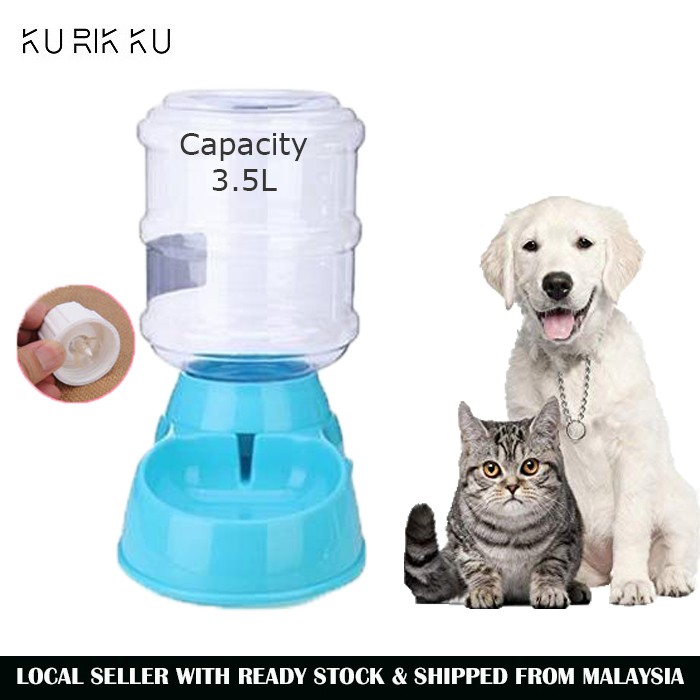3 5l Large Automatic Pet Feeder Fountain Water Food Dispenser