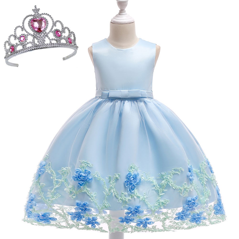 Girls Princess Dresses Flowers Dress Kids Party Clothes Child