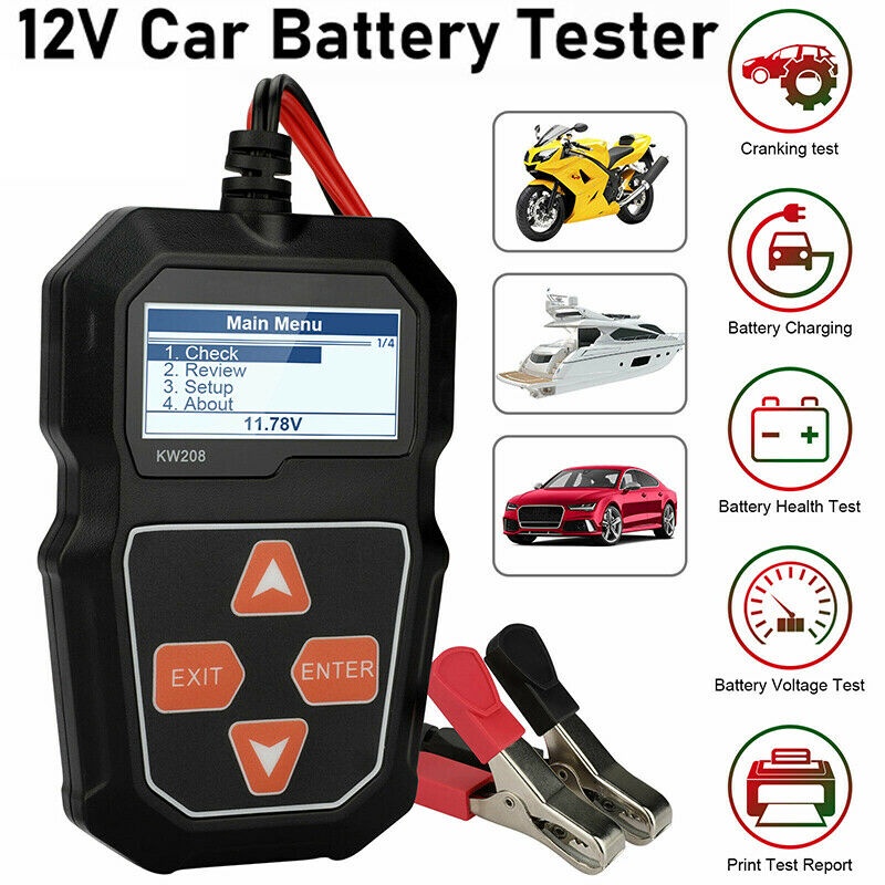 KONNWEI KW208 12V Car Battery Load Tester Professional Automotive ...