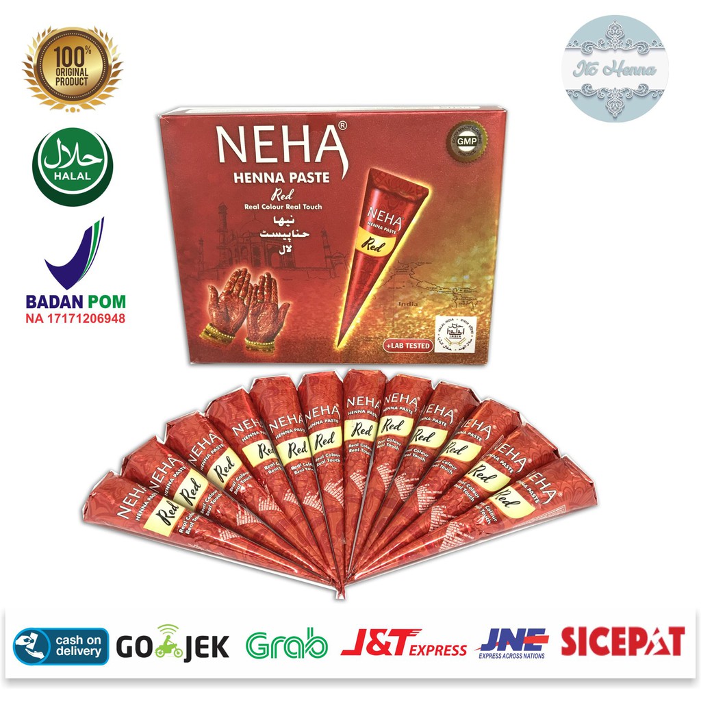 Neha Red Henna 1 Box Contents 12 Cone Shopee Malaysia
