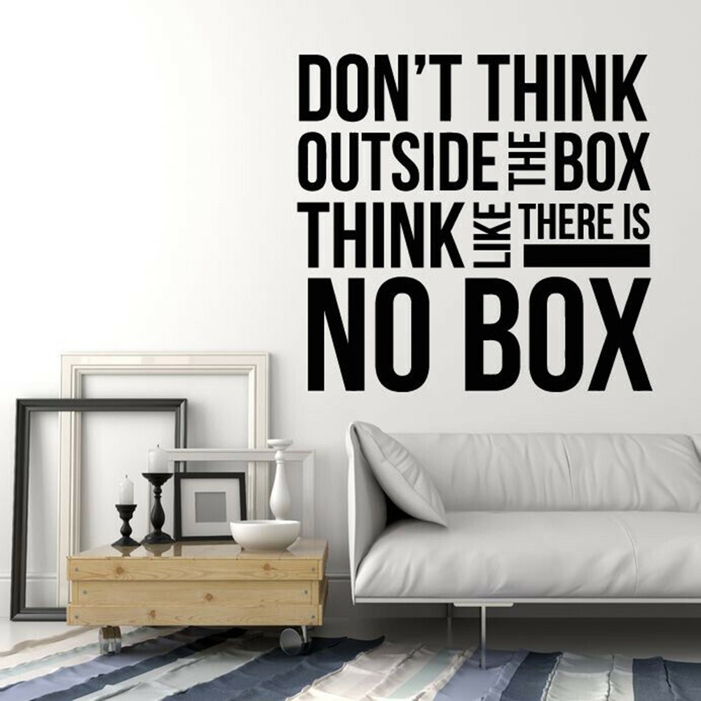 Think Outside Quotes Vinyl Wall Decal Outside The Box Motivation Quotes  Words Stickers Office Room Art Mural Wallpaper | Shopee Malaysia