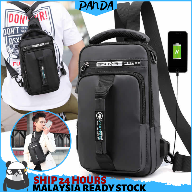 PSB22 Pandashop Men Chest bag Men backpack Men cross body bag Bag men Bag lelaki Waist bag Wallet men Men nylon bag