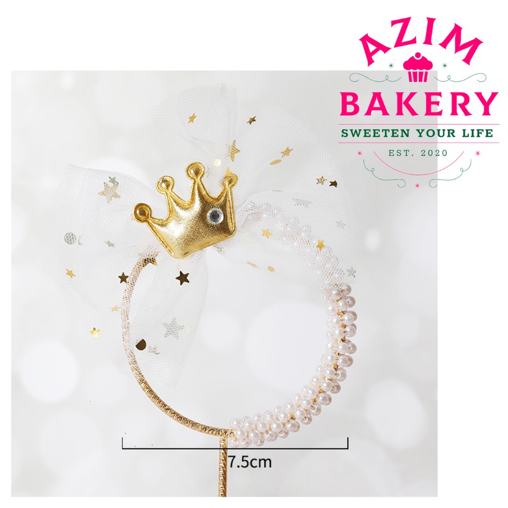 Happy Birthday Cake Topper (1pc) Crown Cake Topper Kek Topper Crown