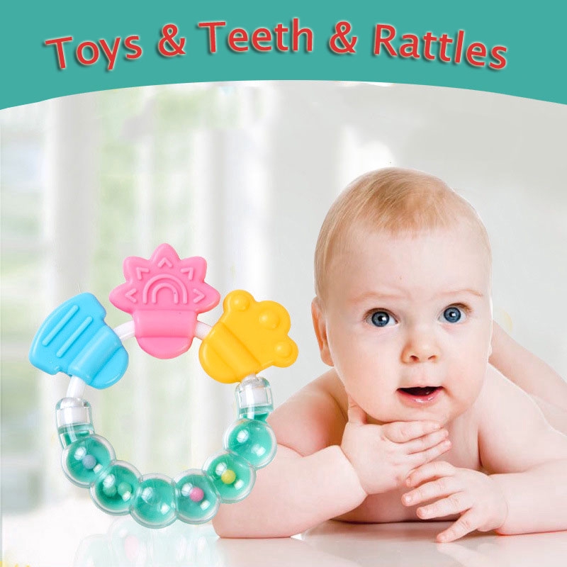 Teethers & Pacifiers Baby Teething Rattle Handbells Developmental Baby