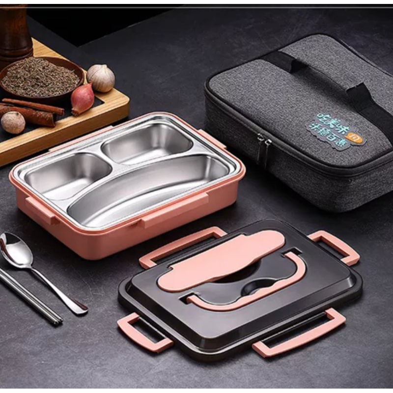 [READY STOCK] Stainless Steel Leak-proof Lunch Box Bento Container Set ...