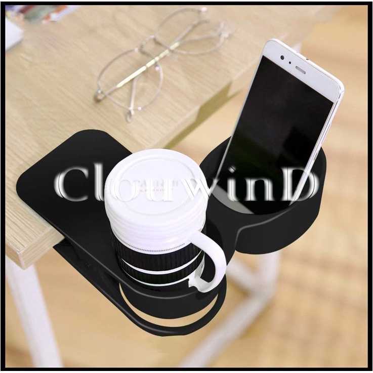 Ready Stock Drinking Cup Holder Clip Table Cup Holder for Table Desk Edge Side Clamps Desk