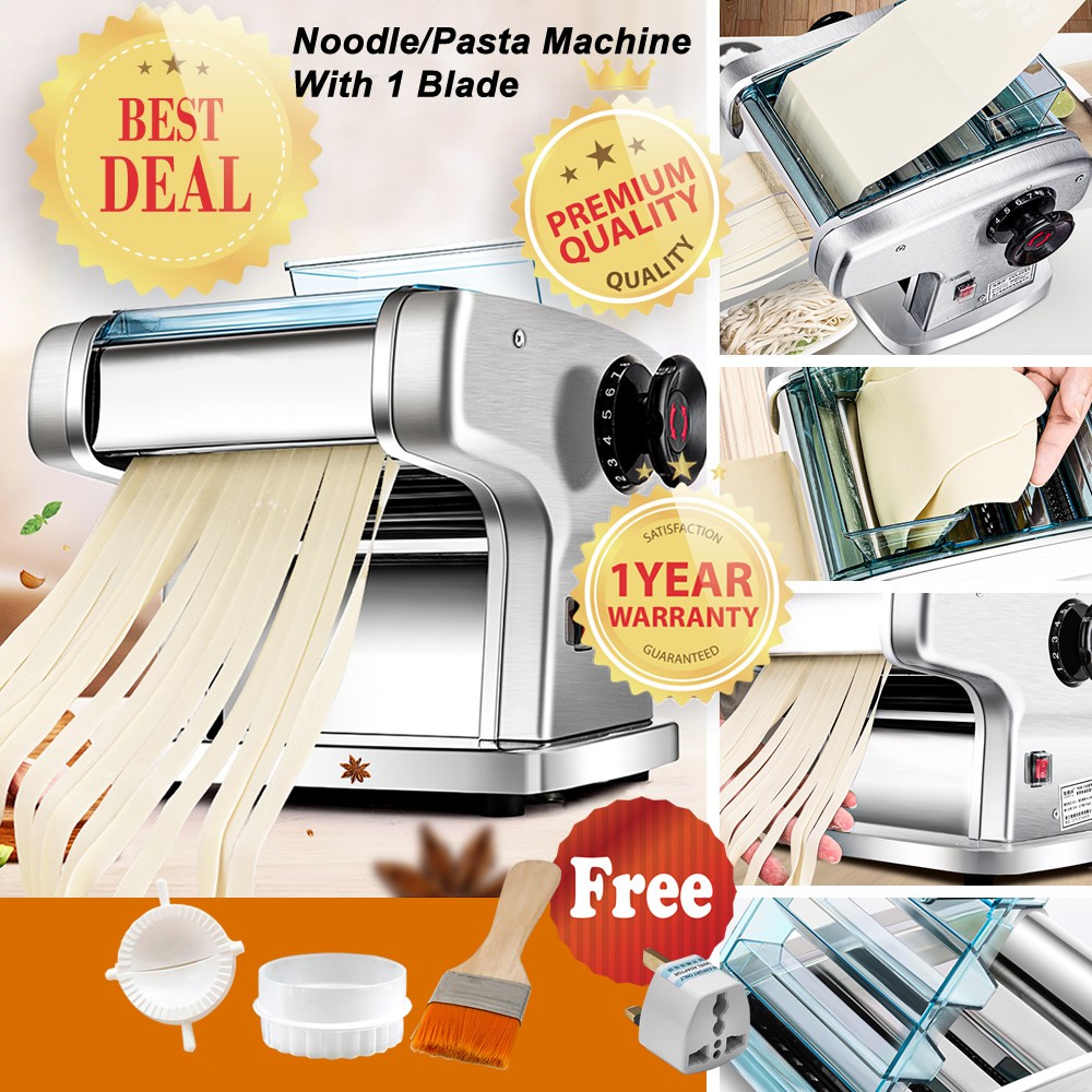 [SINGLE-BLADE, FREE GIFTS] HM FKM150-1 Pasta Maker/Noodle Machine, Stainless Steel Noodle Press Machine, Dough Cutter