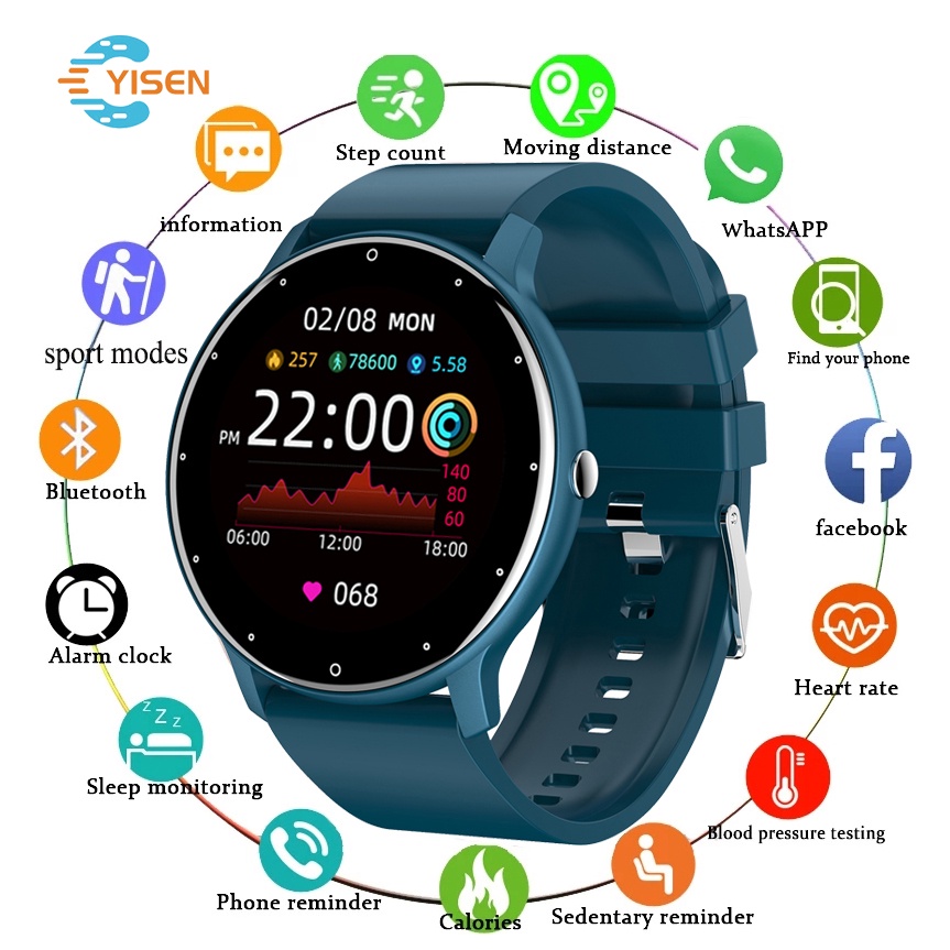 Maxwear Smart Watch Men Women Sleep Heart Rate Monitor Multifunctional Sport Pedometer Real-time Weather For Android