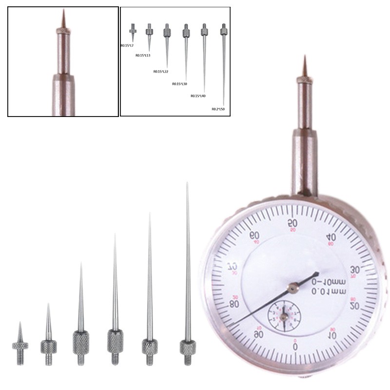 30mm Length Carbide Needle Point R0.2mm Contact Points for Dial Indicator Depth Gauge Tool 
