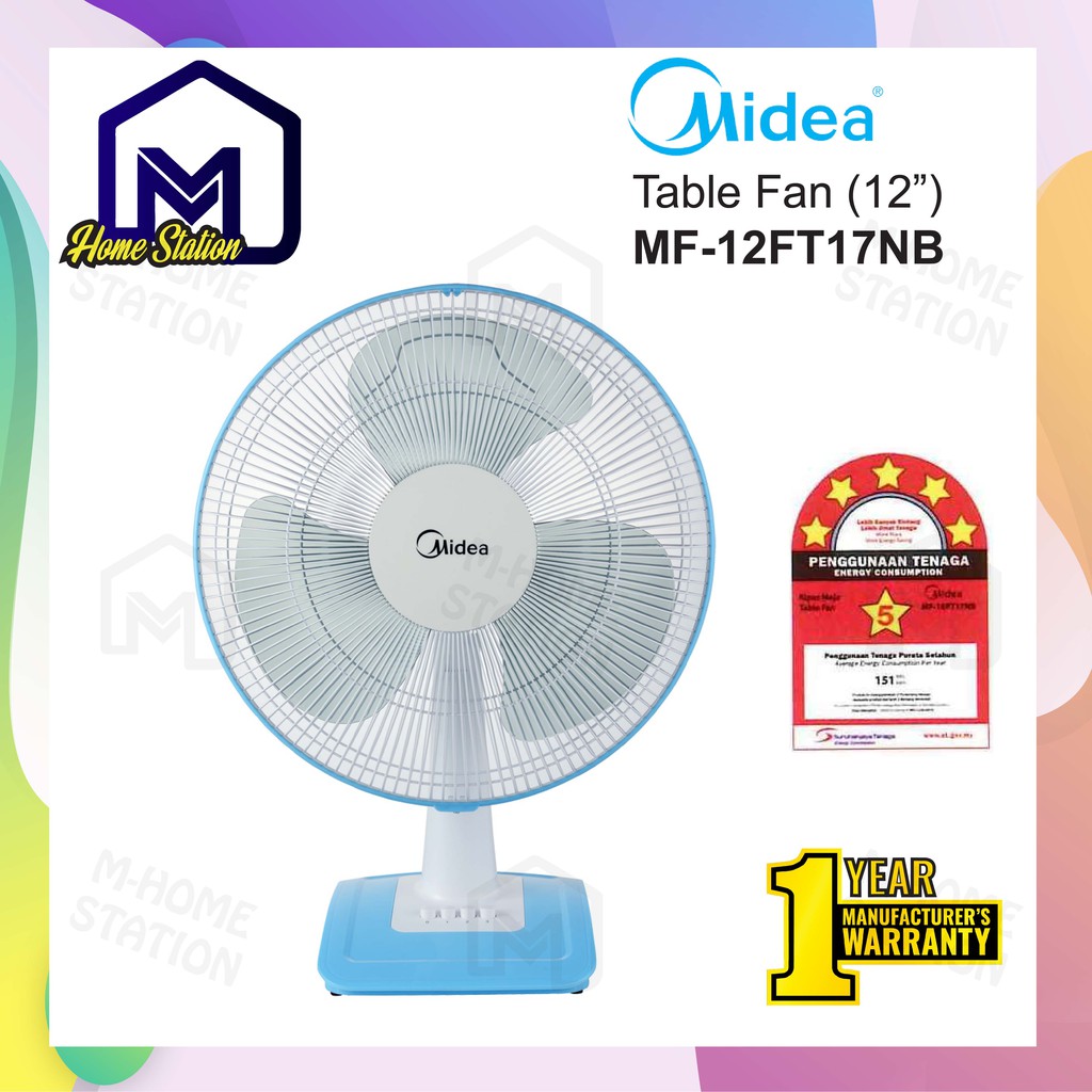 Midea Table Fan Kipas Meja 12 Inch Mf 12ft17nb 16 Inch Mf 16ft17nb Mf 16ft15nb Shopee Malaysia