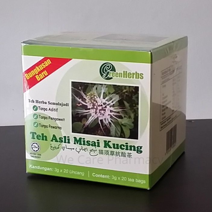 GreenHerbs Teh Asli Misai Kucing 3g x 20 Tea Bags | Shopee ...