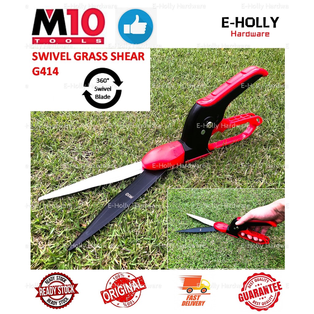 EHOLLY M10 Swivel Grass Shear G414 360˚ / Stainless Steel Garden Scissor Cutter Prune Pruner / (Gunting Rumput)