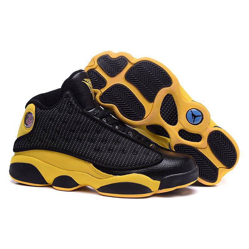 black yellow jordan 13