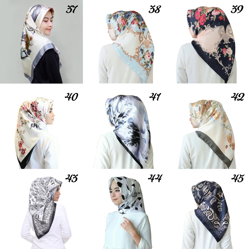 Tudung Satin Silk Corak Scarf Pattern Tudung Bawal Bidang 43 Printed ...