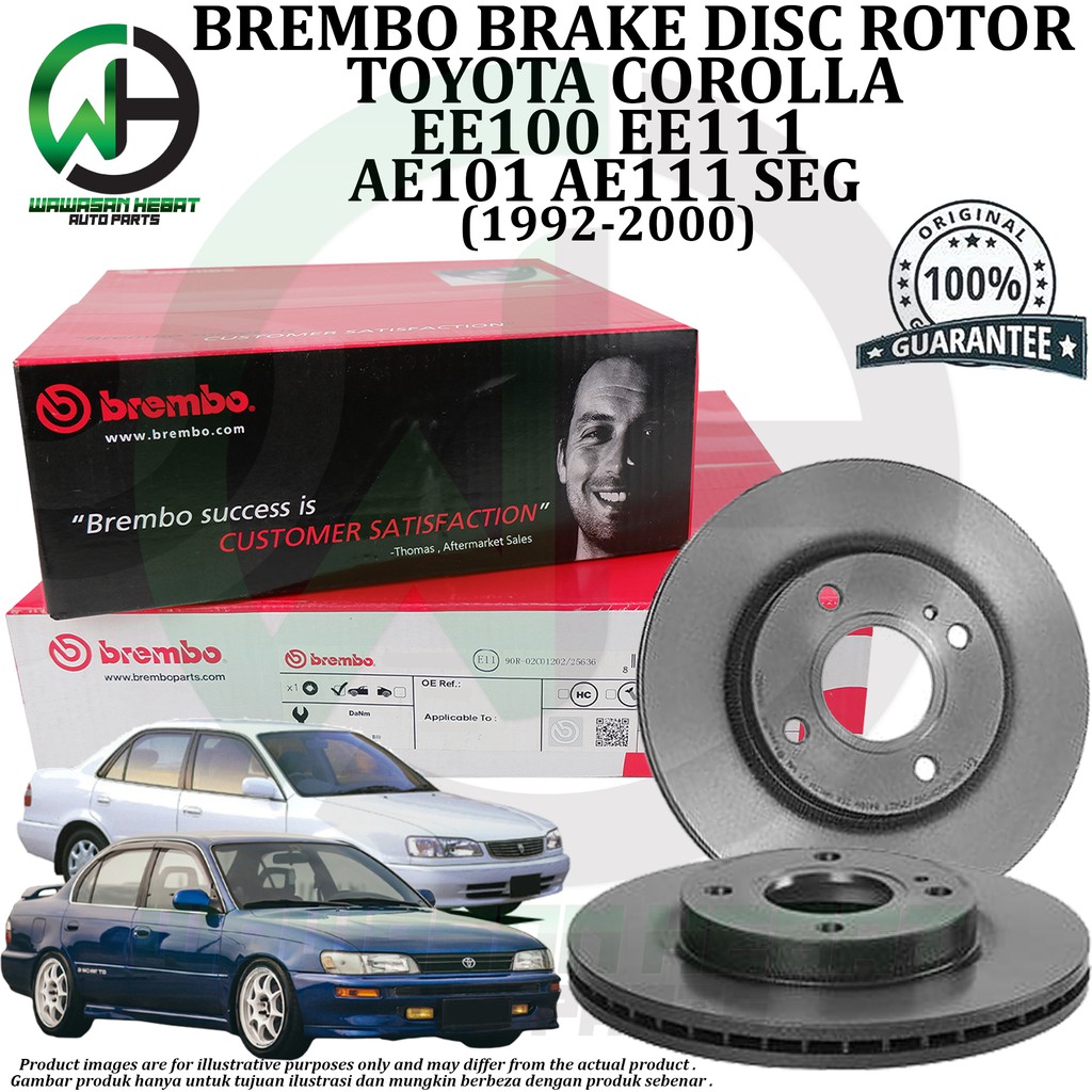 Toyota Corolla AE101 , AE11 , SEG Front / Rear Brake Disc Rotor Brembo