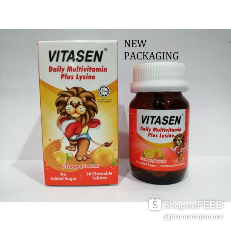 Vitamin C Vitasen Daily Multivitamin Plus Lysine 30 S Orange Choc Shopee Malaysia