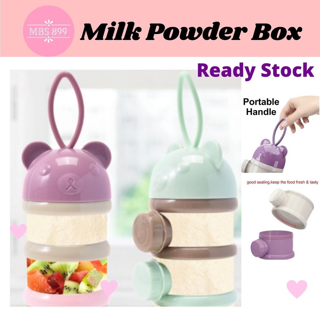 2 Layer Side Open Design Milk Powder Bottle Detachable Baby Travel Storage Container Box