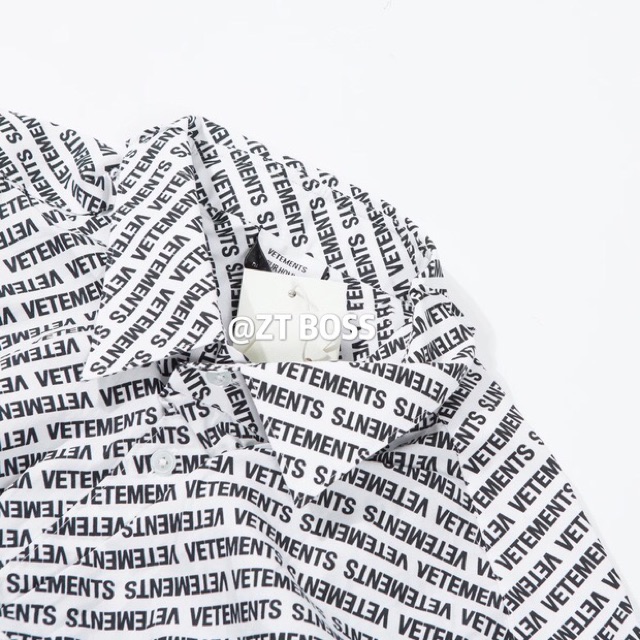 Vetements Monogram Logo Prints Oversized Shirt | Shopee Malaysia